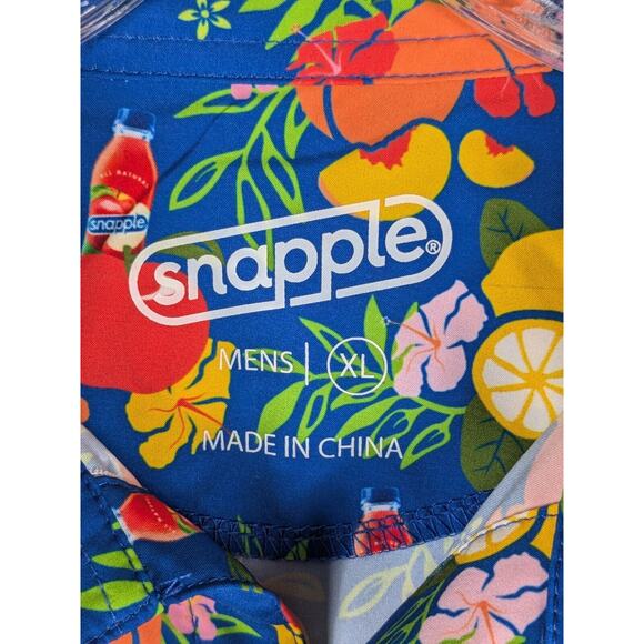 SNAPPLE Hawaiian Shirt Men's XL Multicolored Tropical Fruit AOP Casual Fun Party - Picture 5 of 9